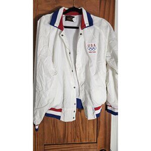 Vintage 1988 USA Olympic Satin Jacket Men L 44-46 Pla-Jac Made in USA VGC(HL228